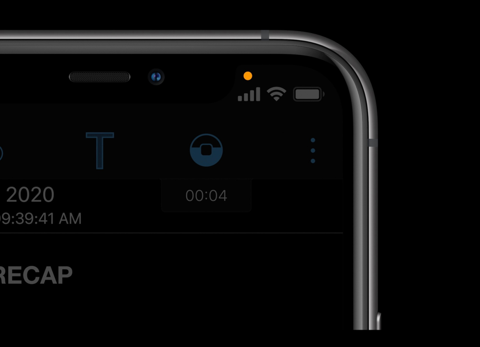 В iPhone на iOS 14 на верхней панели дисплея появится индикатор записи для показа активности камеры или микрофона