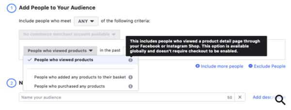 В Facebook можно создавать аудитории на основе покупательской активности