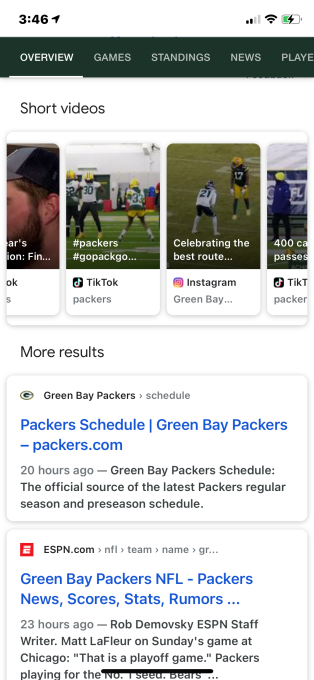 Google тестирует показ видео из Instagram и TikTok в результатах поиска