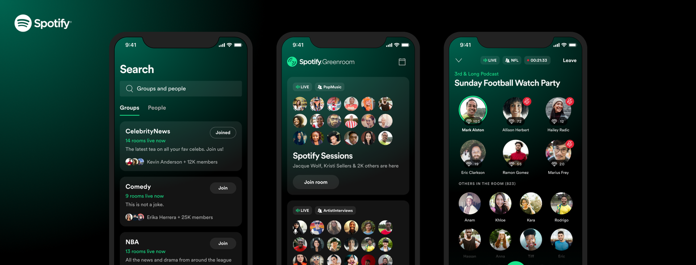 Spotify анонсировал приложение Greenroom